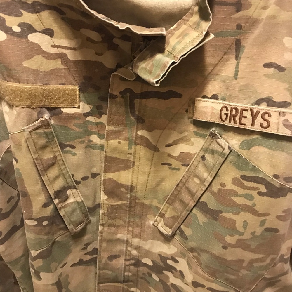 Authentic Vintage Military Camouflage Utility Jacket with Washington 1957 Greys